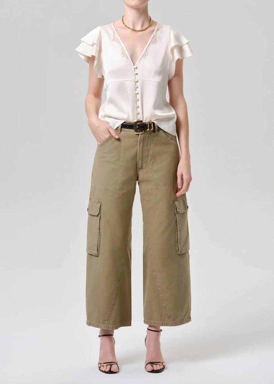 NEW CITIZENS OF HUMANITY thassos twisted seam utility pants in bezal